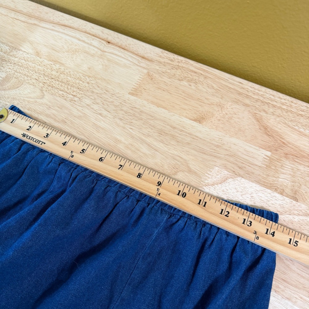 Vintage Circle T by Marilyn Lenox Denim Midi Skirt Size L Western Modest Prairie - Picture 6 of 8